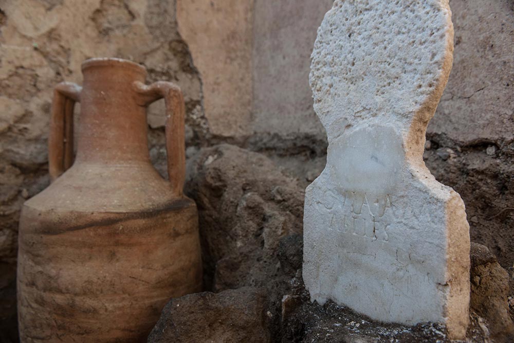 The tomb of Marcus Venerius Secundio discovered at Porta Sarno with mummified human remains