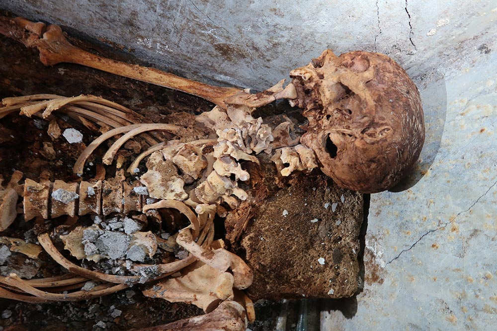 The tomb of Marcus Venerius Secundio discovered at Porta Sarno with mummified human remains