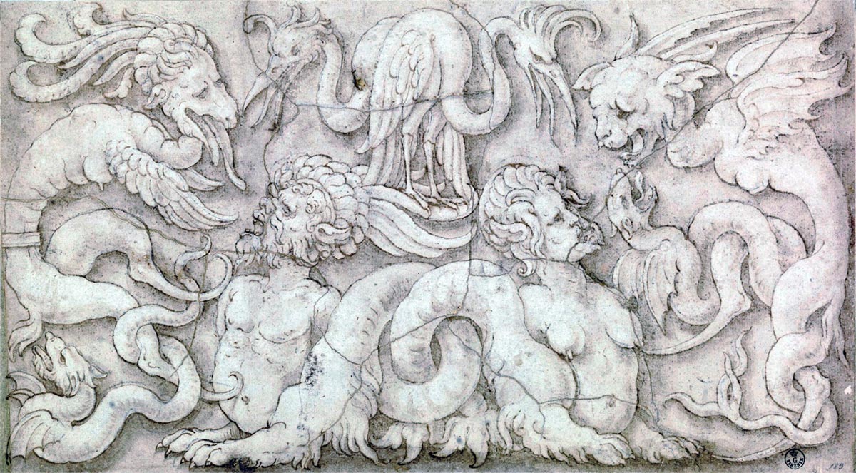 Amico Aspertini Pen and ink with wash, traces of black chalk, paper