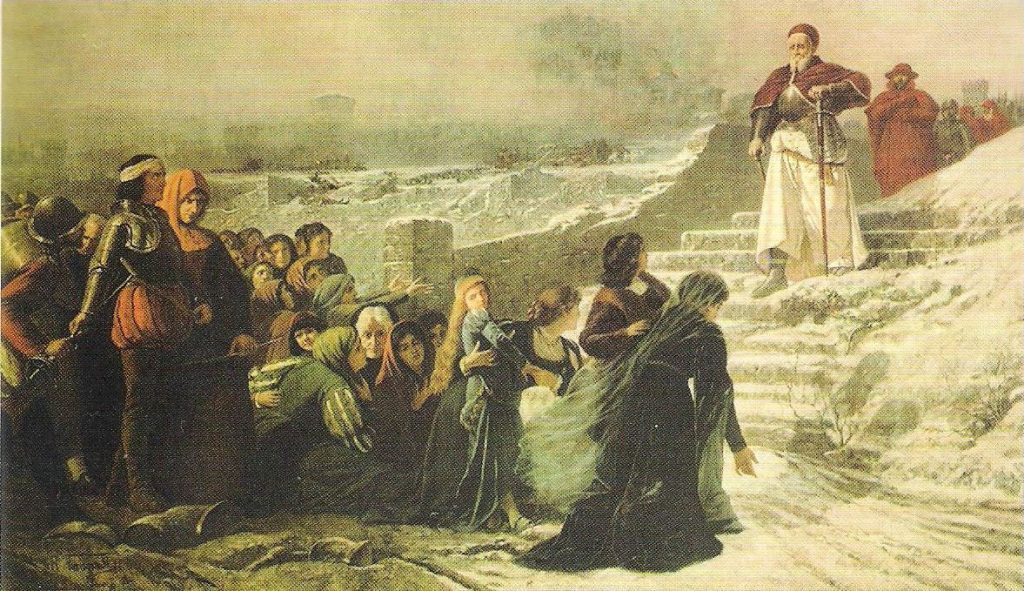 painting depicting the surrender of the soldiers of Mirandola to Pope Julius II Della Rovere