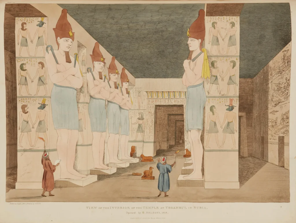 View of the interior of the temple at Abu Simbel in Nubia