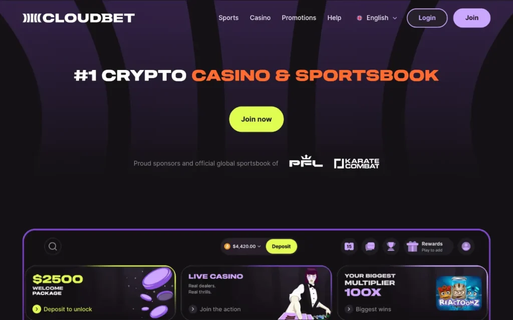 CloudBet - Best for Cryptocurrency-Based Sports Betting and Online Casino Gaming