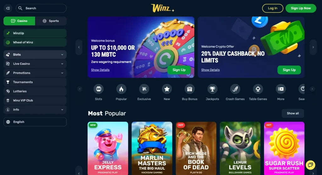 Winz - Best for Crypto Gambling Enthusiasts and Sportsbook Players